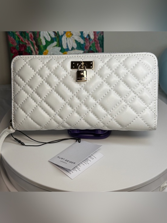 Kurt Geiger Handbags - Kurt Geiger White Brixton Zip Wallet NWT
